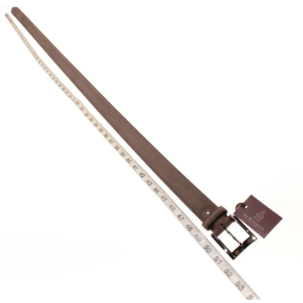 Di Bianco NWT Cut to Size Dress Belt In Solid Brown Suede Leather One Size